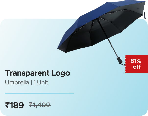 Hamara Mall Transparent Logo Umbrella — effective ₹189 (was ₹1499)